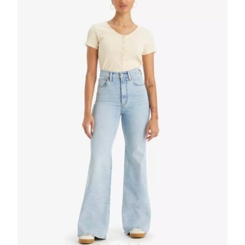 Levi's Women's Ribcage Bell Jeans 27x30 The Bells And Whistles - Blue